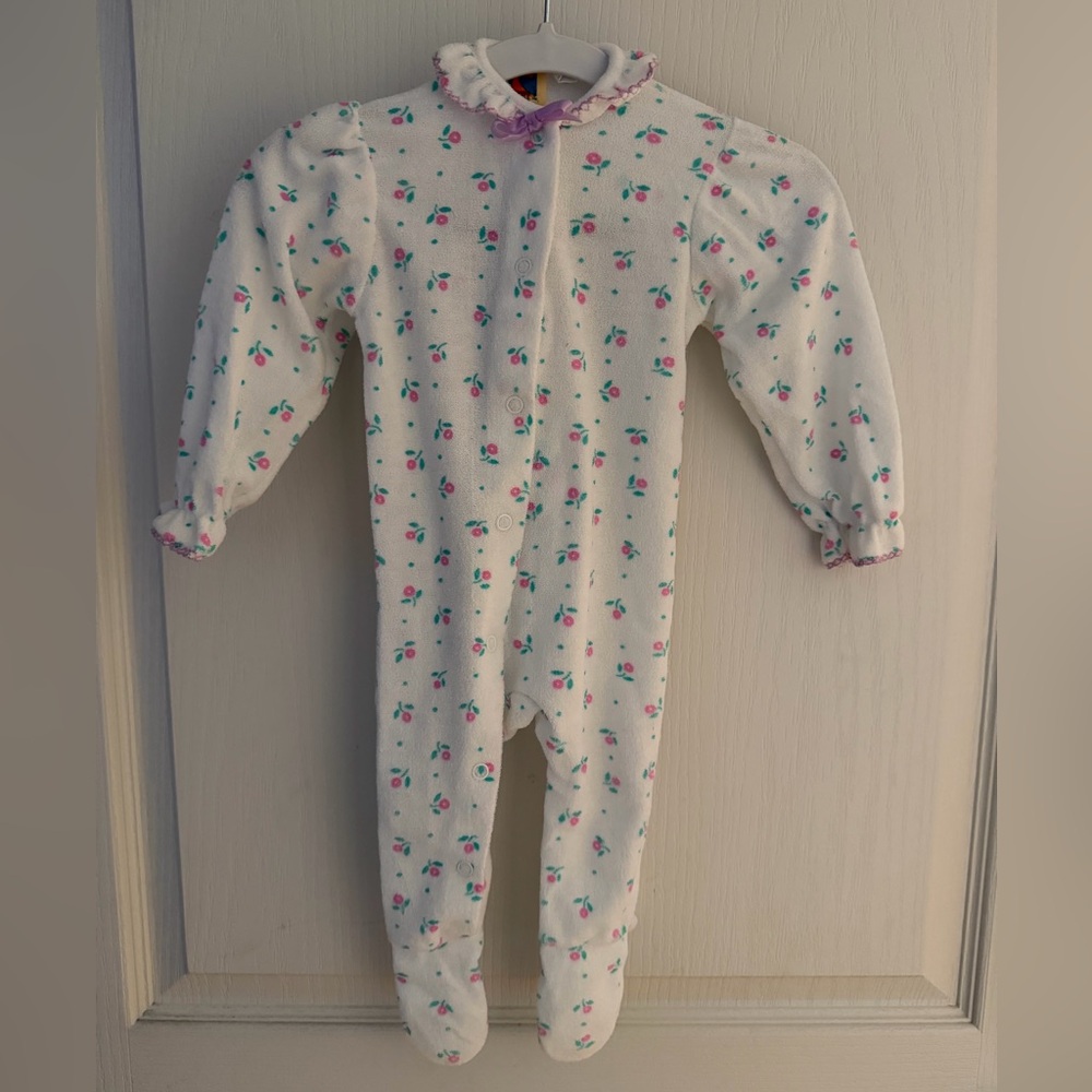 Vintage Carter's White Floral Kids Footie